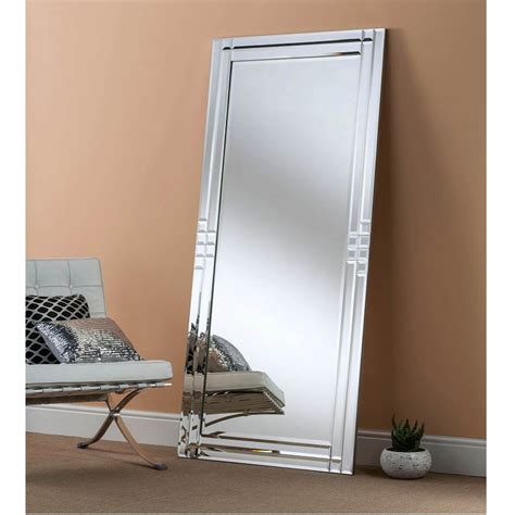 Bevelled Rectangular Leaner Mirror Floorstanding Homesdirect365