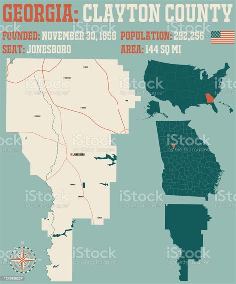 Map Of Clayton County In Georgia Stock Illustration Download Image