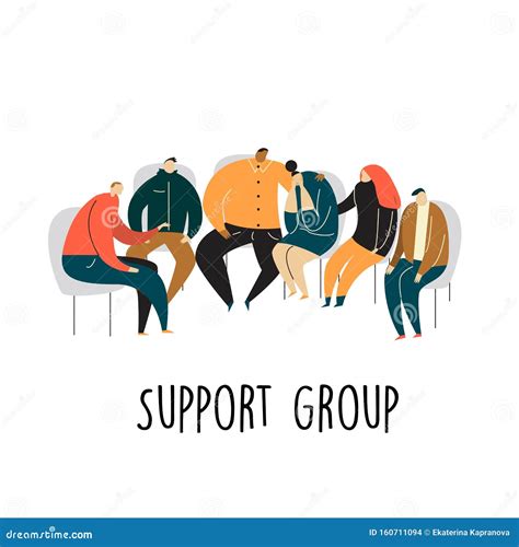 Meeting Of Support Group Members Group Of People Sitting On Chairs And