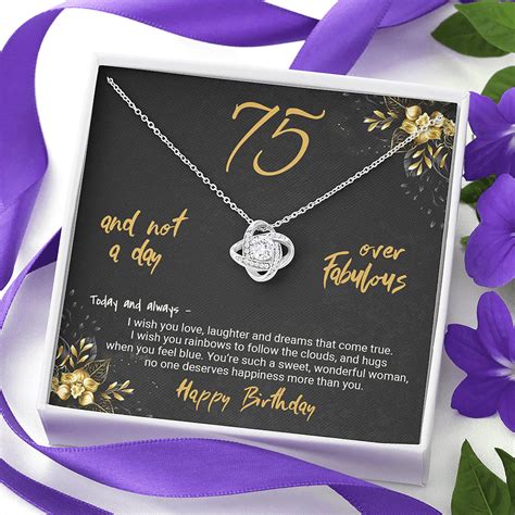 75th Birthday T For Women 75th Birthday Jewelry Love Knot Etsy