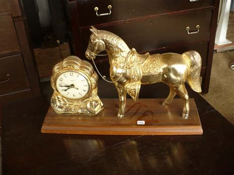 Brass Horse Clock