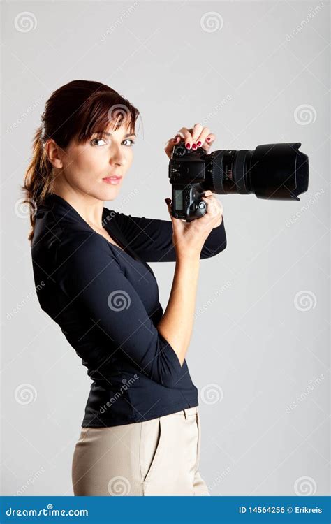 Female Photographer Stock Photo Image Of Dslr Attractive 14564256