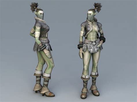 Female Half Orc 3d Model 3ds Max Files Free Download Modeling 39076 On Cadnav