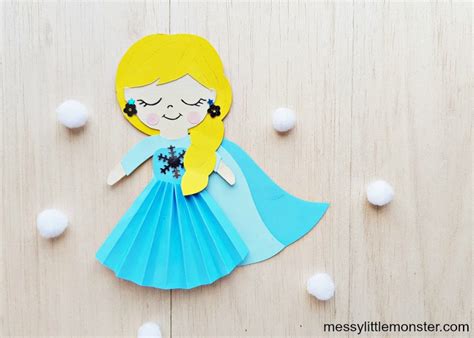 Frozen Inspired Elsa Paper Doll Craft Messy Little Monster