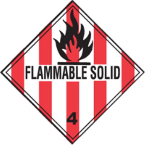 Flammable Solid 4 X 4 500rl Industrial Labelstransportation And Other