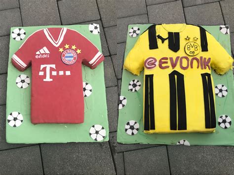 Und geld soll dabei auch gespart worden sein. Trikot Torte // BVB Torte // Bayern München Torte