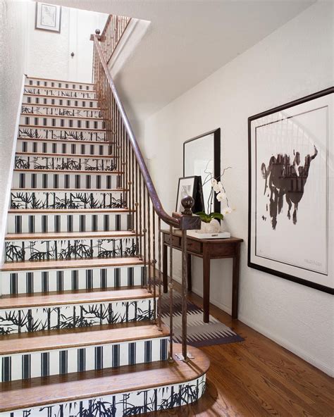 Stair Risers Have To Be One Of The Most Creative Places To Wallpaper