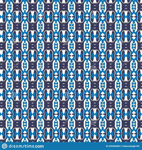 Geometric Blue Decor Tiles Pattern Stock Illustration Illustration