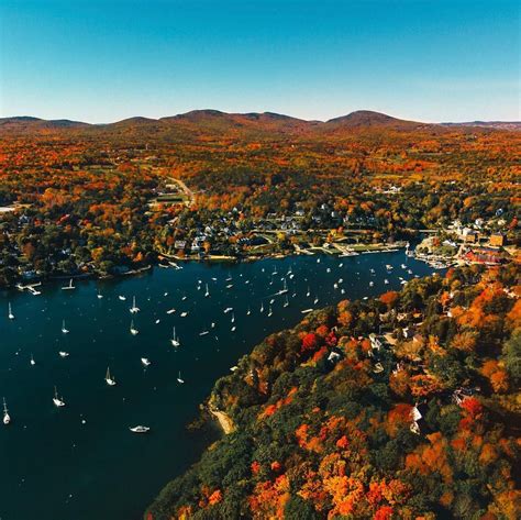 Fall In New England Camden Harbor Autumn In Maine Fall Foliage In