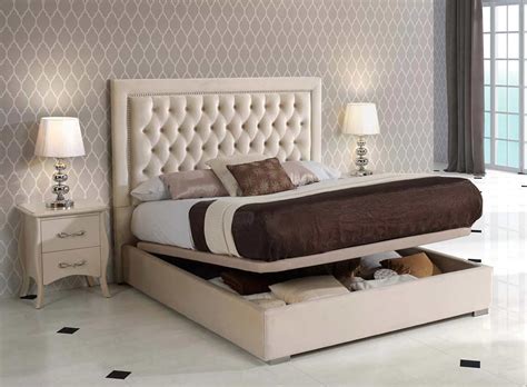 Ivory Bed With Storage Ef Adiana Modern Bedroom Furniture