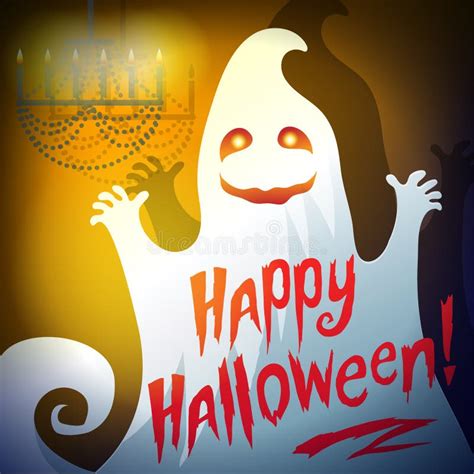 Illustration Of A Ghost Happy Halloween Stock Vector Illustration Of