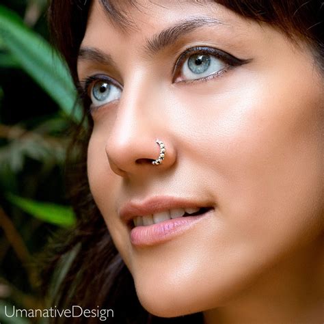 Tribal Nose Ring Silver Nose Ring Nose Ring Hoop Unique Etsy