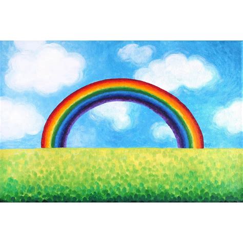 Marmont Hill Handmade Bright Rainbow Print On Wrapped Canvas Canvas