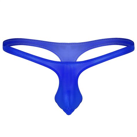 Buy Yoojia Sexy Mens Mesh See Through Bulge Pouch G String Thongs