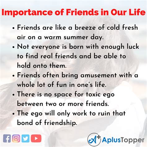 Importance Of Friends In Our Life Essay Essay On Importance Of