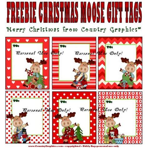 Freebie Christmas Moose T Tags Are For Personal Use Only Christmas