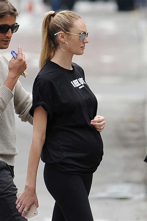 See Pregnant Candice Swanepoels Casual Chic Athleisure Look Instyle