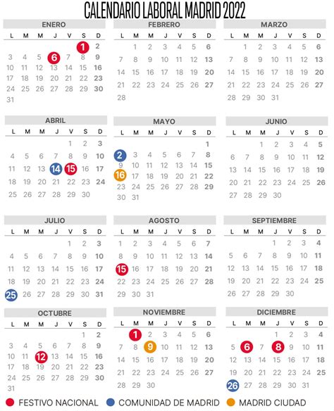 Consulta Todos Los Días Festivos En El Calendario Laboral De Madrid 2022