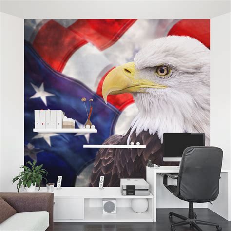 Bald Eagle And American Flag Wall Mural Buy America Wallpaper