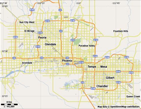 Free Phoenix Vector City Street Map For Use In Adobe Illustrator Or