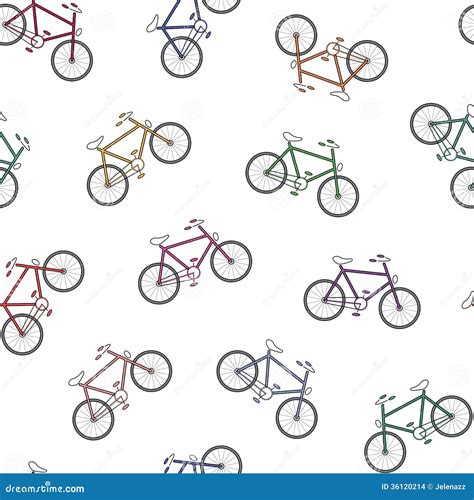 Colorful Bicycles Background Stock Vector Illustration Of Repetition