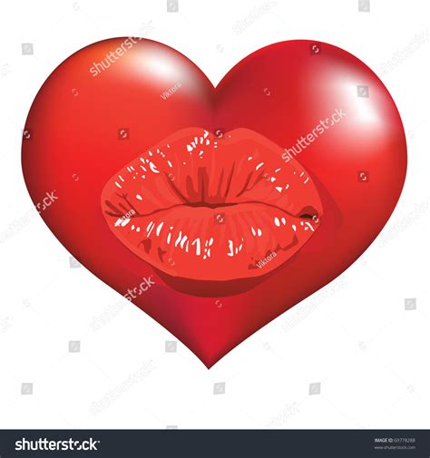 Sexy Red Lips Kiss Love Red Stock Vector 69778288 Shutterstock
