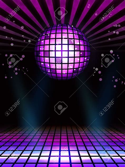 Techno Disco Magic Ball Poster Full Layout Stock Photo 13980352
