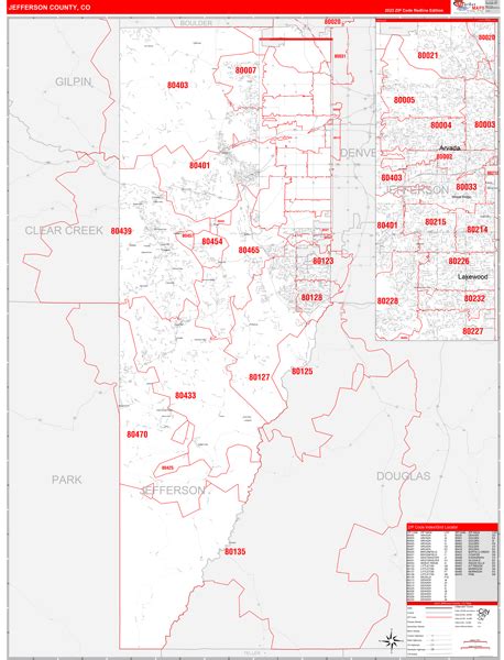 Jefferson County Co Zip Code Maps Red Line
