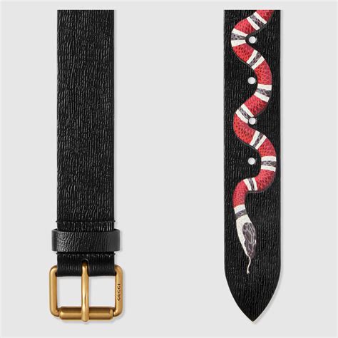 Gucci Belt Snake Snake Print Gg Supreme Belt Gucci Mens Casual