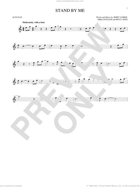 Stand By Me Sheet Music For Alto Saxophone Solo Pdf V2