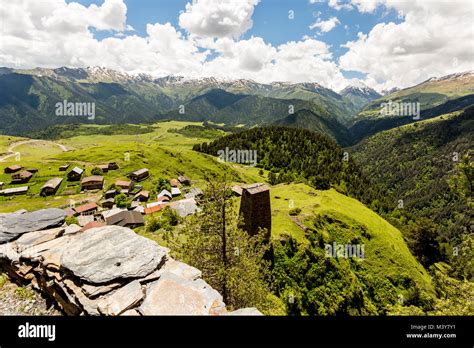 Village Omalo In Caucasus Mountains Georgia Tusheti Stock Photo Alamy