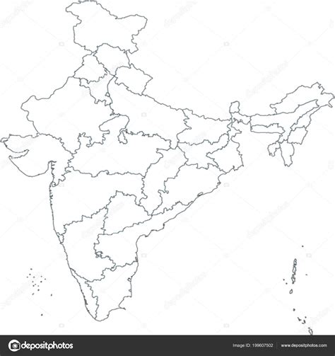 India Map Outline With States India Outline Map With States Southern