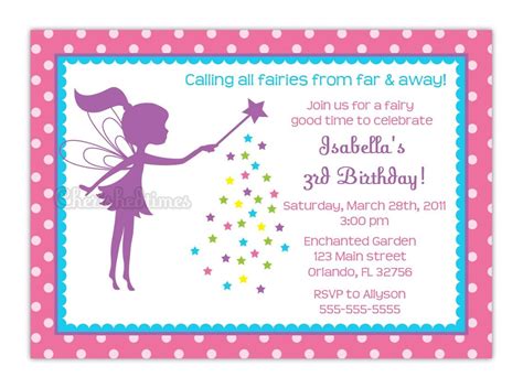 Little Fairy Silhouette Birthday Party Invitation Choose Fairy You