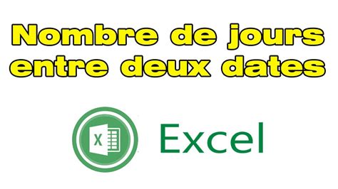 Calcul Nombre De Jours Entre Deux Dates Sur Excel Youtube