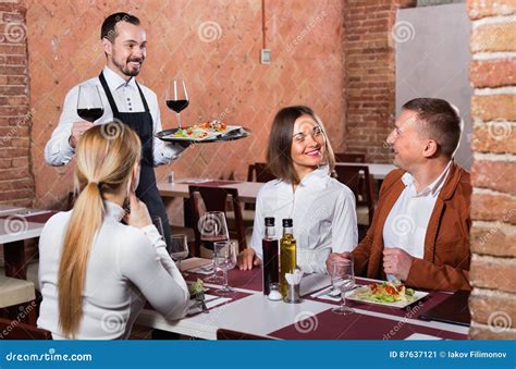 Female Waiter In Country Restaurant Stock Image Image Of Cafe