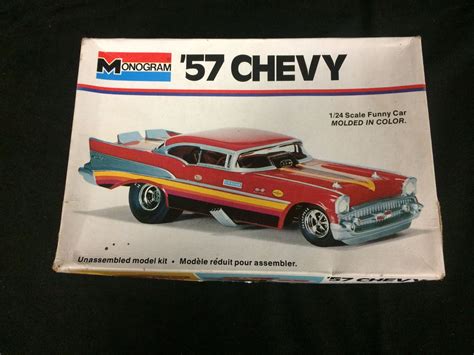 Monogram 57 Chevy 124 Scale Funny Car Model Kit Molded In Colour