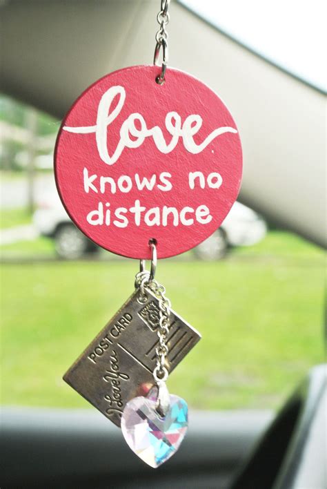 Constantly reminding your partner of how much you mean to them, is. Long Distance Relationship Gift, Car Mirror Quote, Far ...