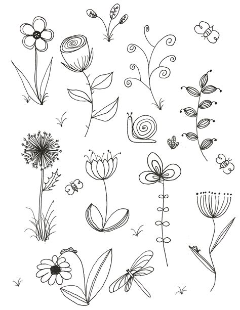 My Original Art Inspired By Many Doodle Flower Line Drawing Tattoo Garden Plants Flower