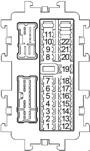 Fuse panel layout diagram parts: Nissan Murano (2002 - 2007) - fuse box diagram - Auto Genius