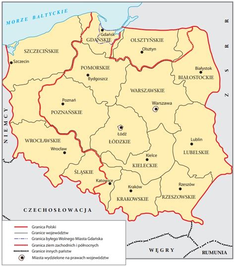 Mapa Polski Przed 2 Wojny Swiatowej