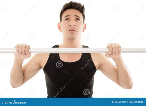 Man Doing Chin Ups Stock Photo Image Of Fitness High 36595148