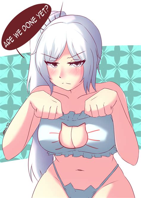 Z666ful Weiss Schnee Rwby Absurdres Highres 1girl Bare Shoulders Blush Bra Breasts Cat