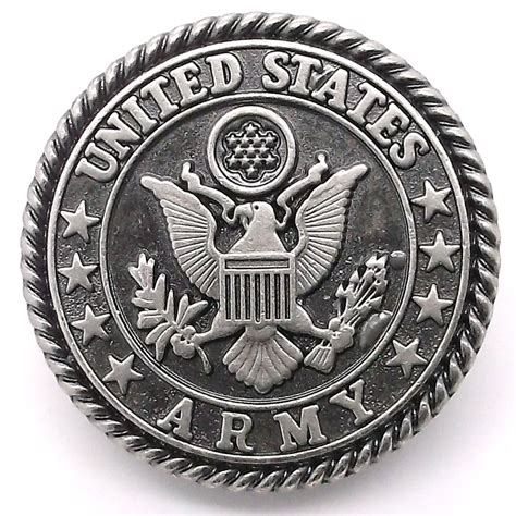 Military United States Army 1 Inch Concho Medallions Set Of 2 Snap