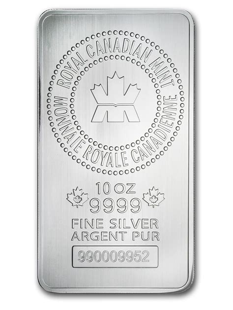 Royal Canadian Mint 10 Oz Silver Bar Rcm 9999 Fine New Style