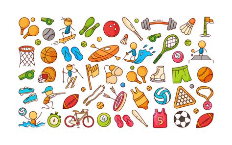 Sport Doodle Element Sport Pattern Doodle Hand Draw Doodle Sport