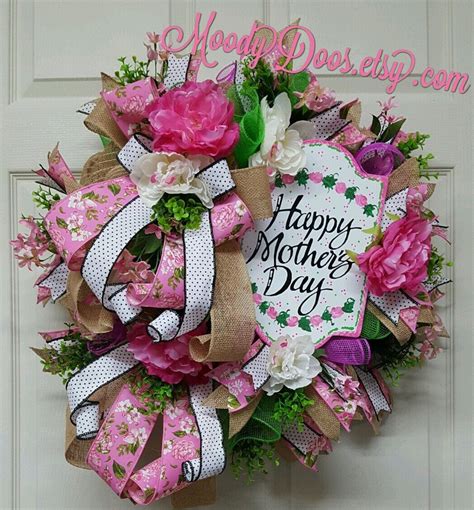 Moodydoos Mothers Day Wreath Spring Wreath Wreaths
