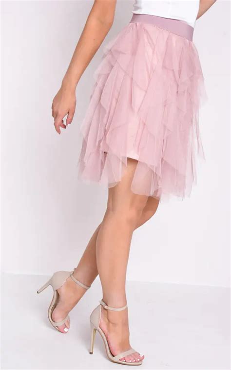 Tulle High Waisted Tiered Mini Skirt Pink Lily Lulu Fashion Silkfred Us