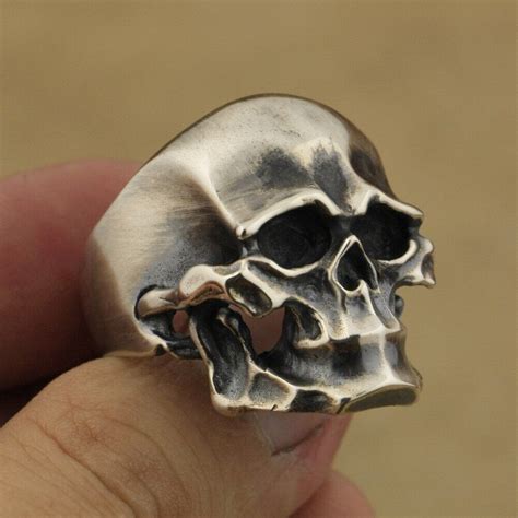925 Sterling Silver Heavy Skull Ring Mens Biker Rock Punk Ring Ta43a Us