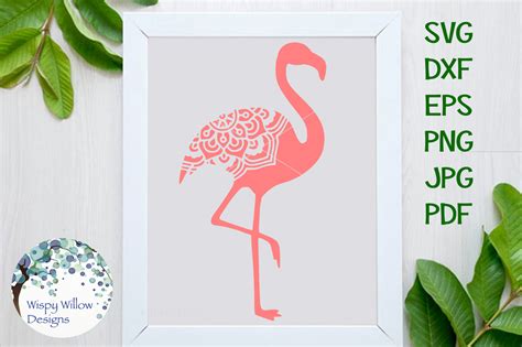 Flamingo Mandala Svgdxfepspngpdf By Wispy Willow Designs