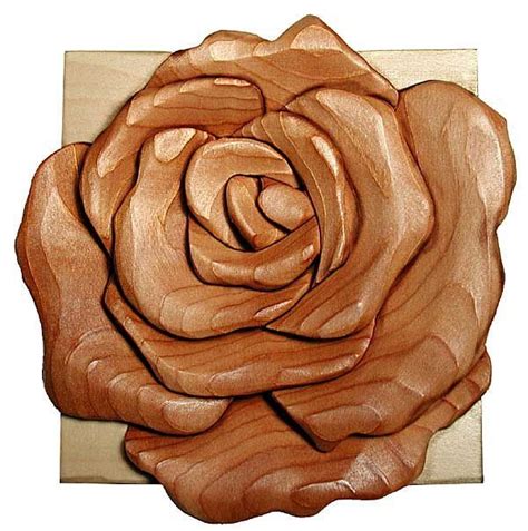 Beginner Rose Intarsia Plan Intarsia Wood Wood Carving Patterns